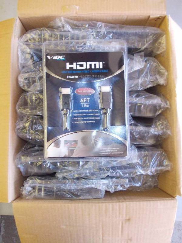 Box Of 12-NEW Vibe Axcess 6-Foot HDMI Cables