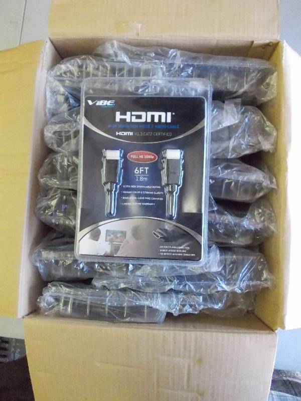 Box Of 12-NEW Vibe Axcess 6-Foot HDMI Cables
