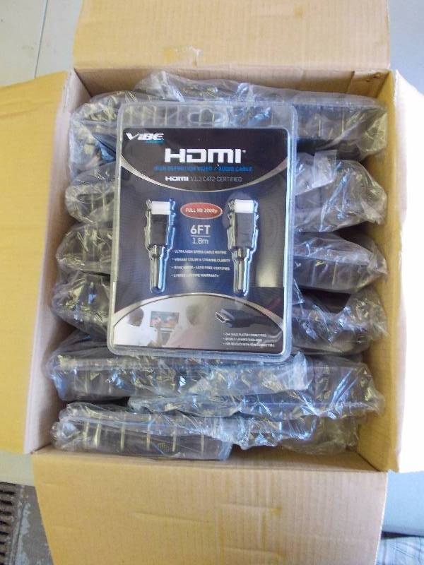 Box Of 12-NEW Vibe Axcess 6-Foot HDMI Cables