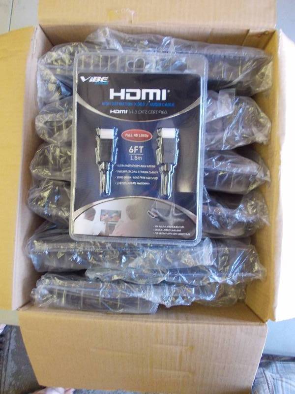 Box Of 12-NEW Vibe Axcess 6-Foot HDMI Cables
