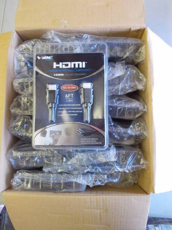 Box Of 12-NEW Vibe Axcess 6-Foot HDMI Cables