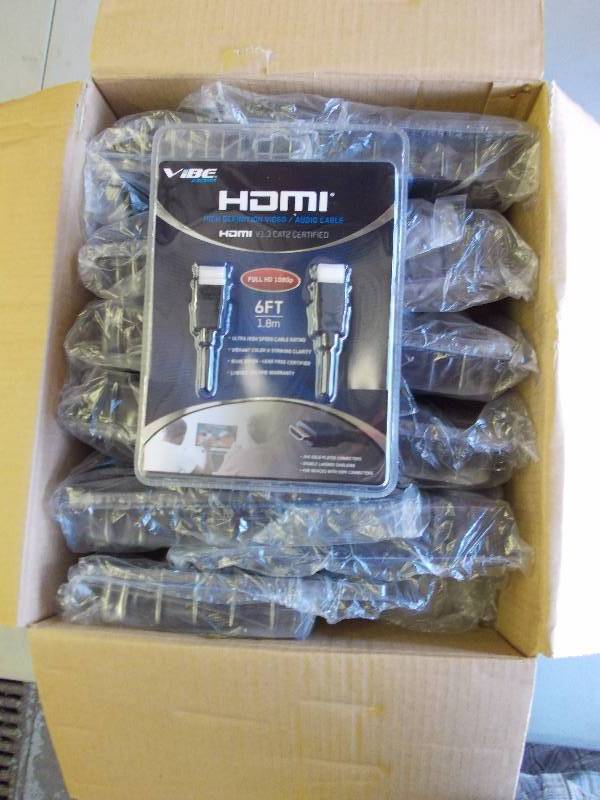 Box Of 12-NEW Vibe Axcess 6-Foot HDMI Cables