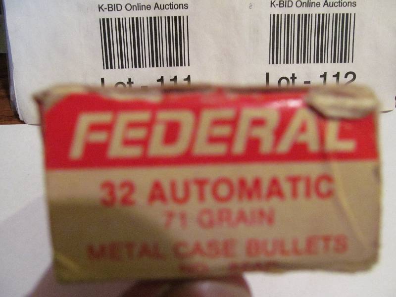 lot 111 image: Federal .32 Auto Bullets
