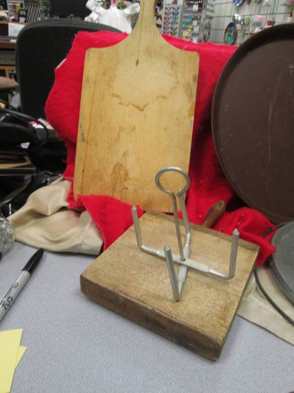 lot 169 image: Cutting boards, tray, and more...
