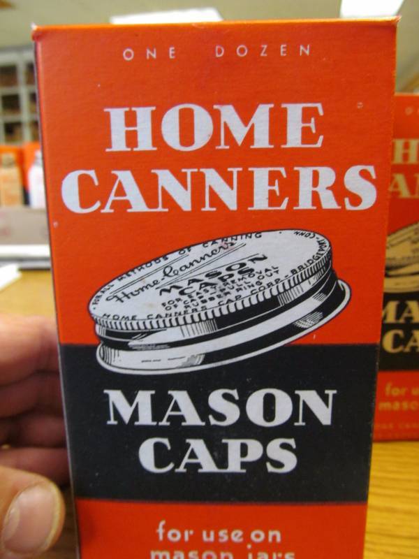 lot 27 image: Vintage Home Canners Mason Jar Caps 1950s-60s 3 Boxes of 1 Dozen (36) Caps Without Gaskets