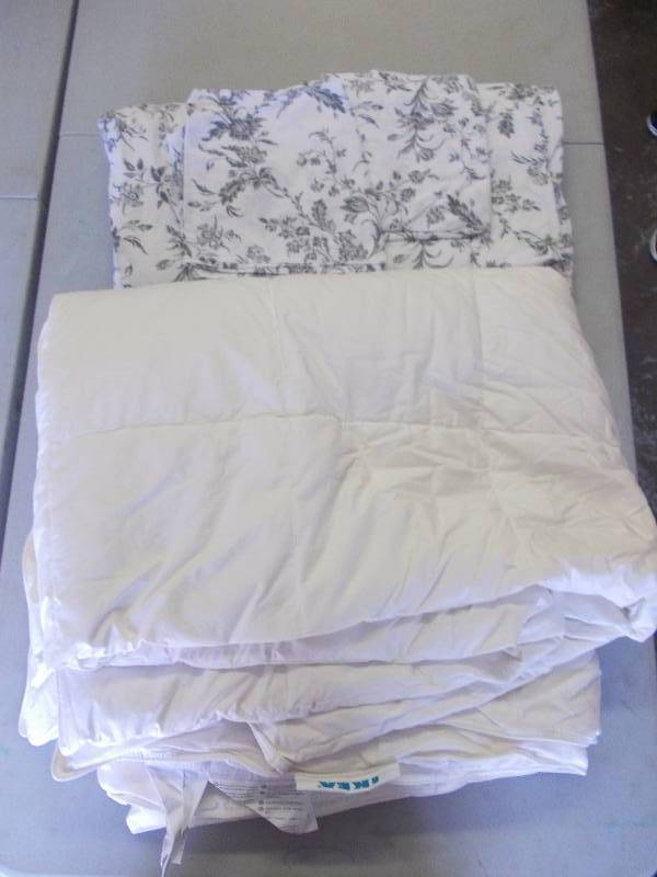 IKEA Down Duvet Insert, Duvet Cover & 2-Shams