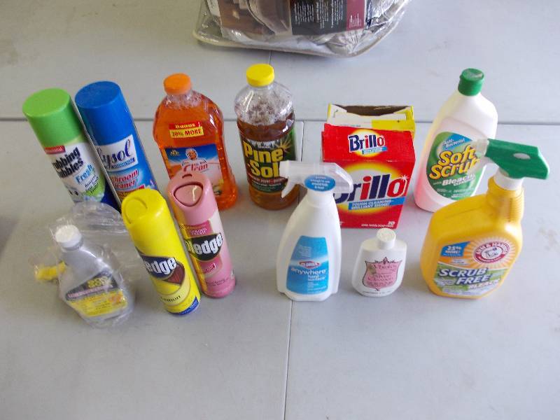 Box Lot Of Cleaning Supplies
