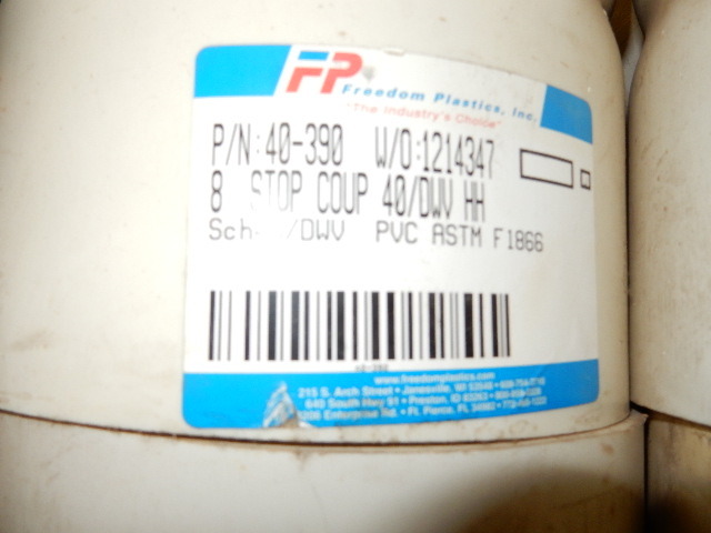 Plastic Pipe Fittings.  4, no 8 Coupling sockets