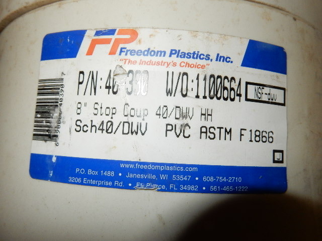 Plastic Pipe Fittings.  4, no 8 Coupling sockets