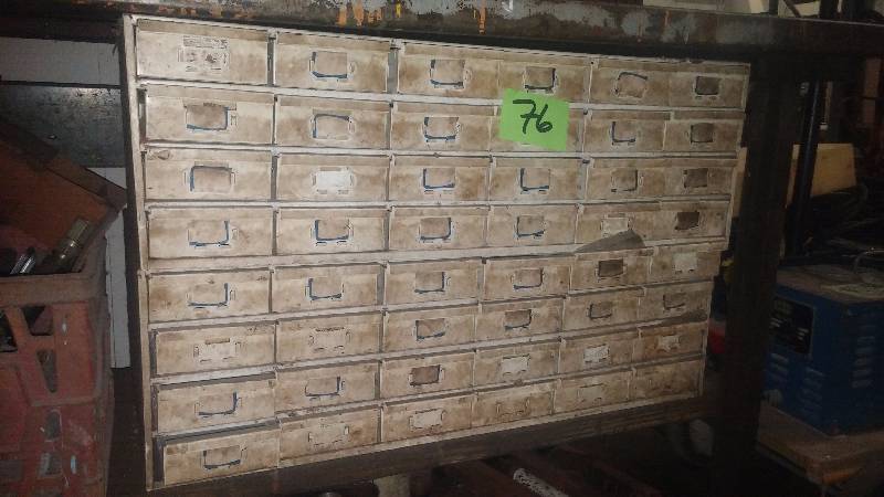 2 Sections of 24 Drawer metal drawer cabinets