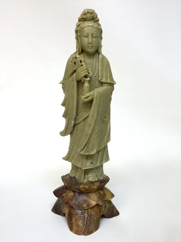 Chinese Carved Soapstone Figure Of Quan Yin