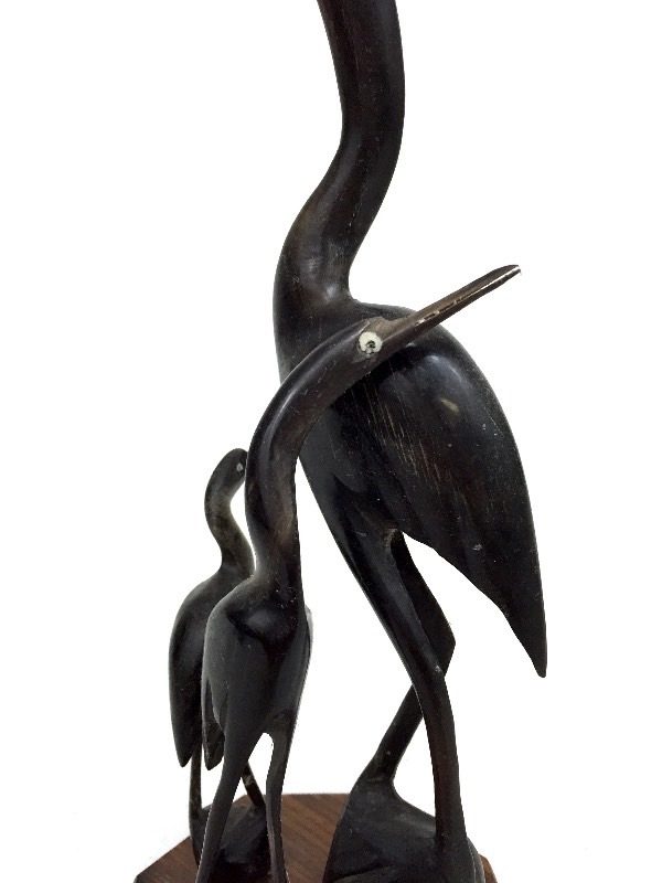 3 storks sculpture made of Bone
