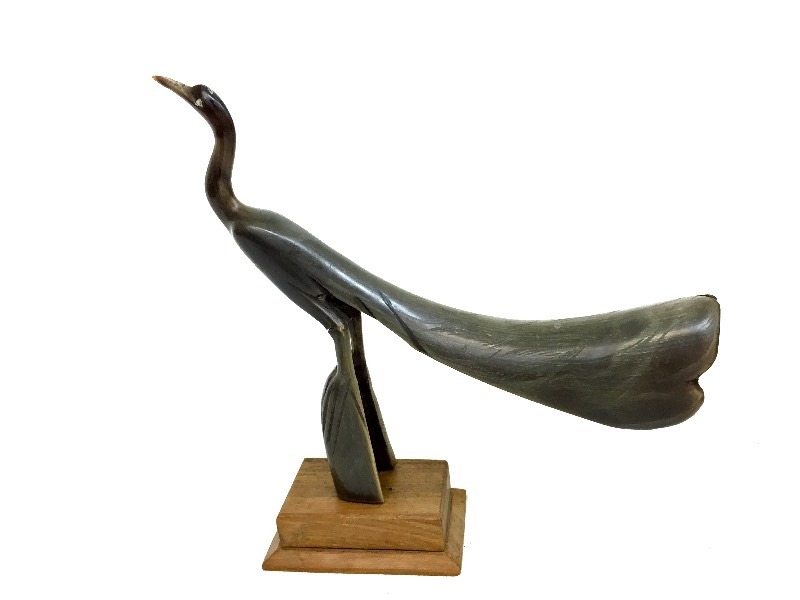 1 Bone Peacock Sculpture