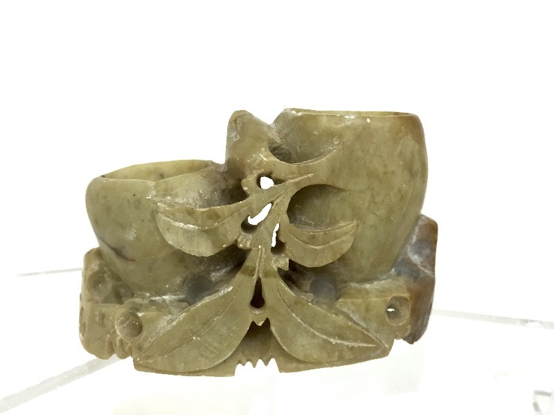 Collection of Ornately carved soapstone pieces including a Buddha