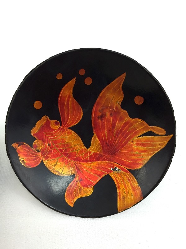 Lacquer Ware Bowl  & Goldfish Bowl