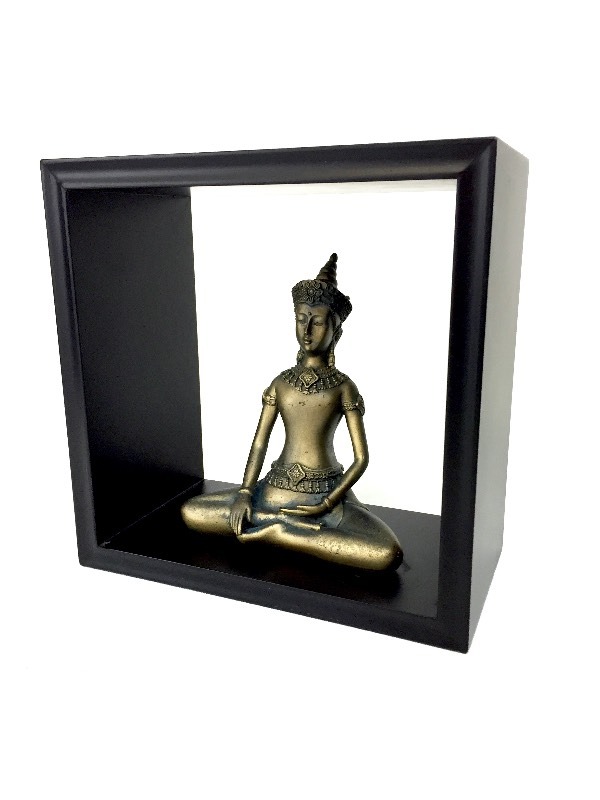 Buddhist Statue Bodhisattva in open box frame structure