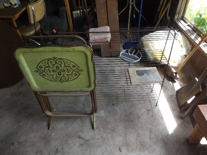 TV Trays and small wire shelf