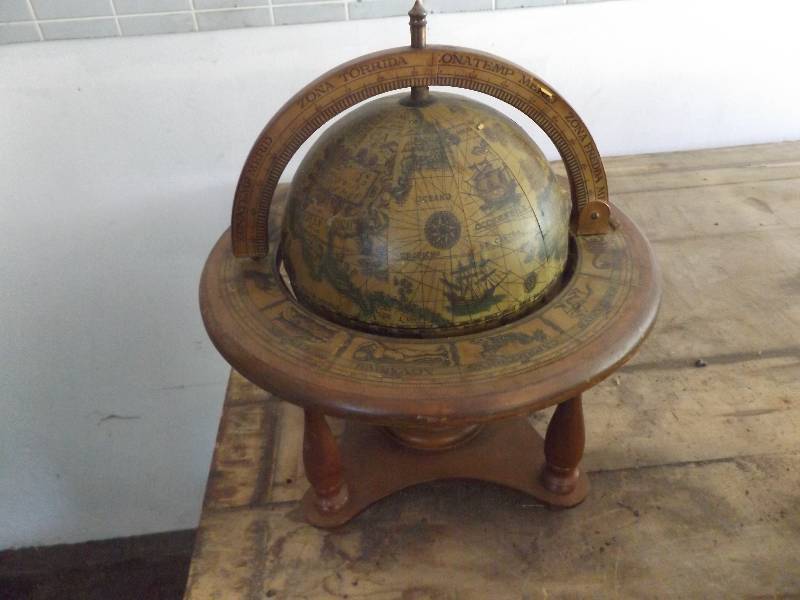 Small globe with wooden frame