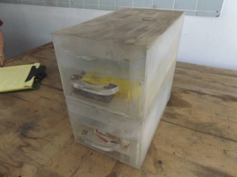 Two drawer box and contents