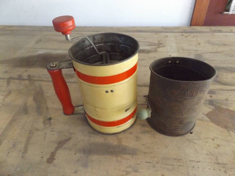 Two Vintage flour sifters