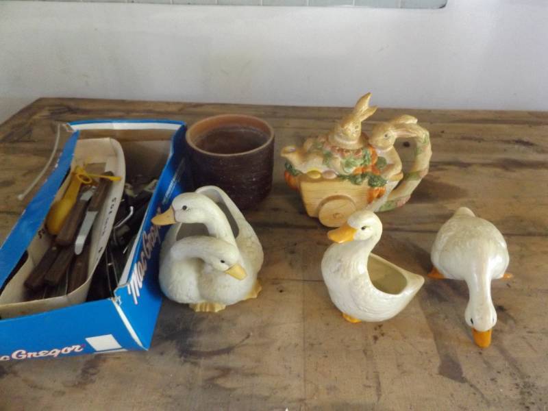 Kitchen utensils and planters