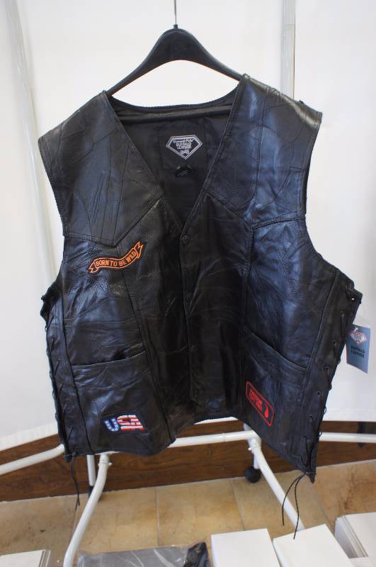 Diamond Plate Genuine Leather Vest
