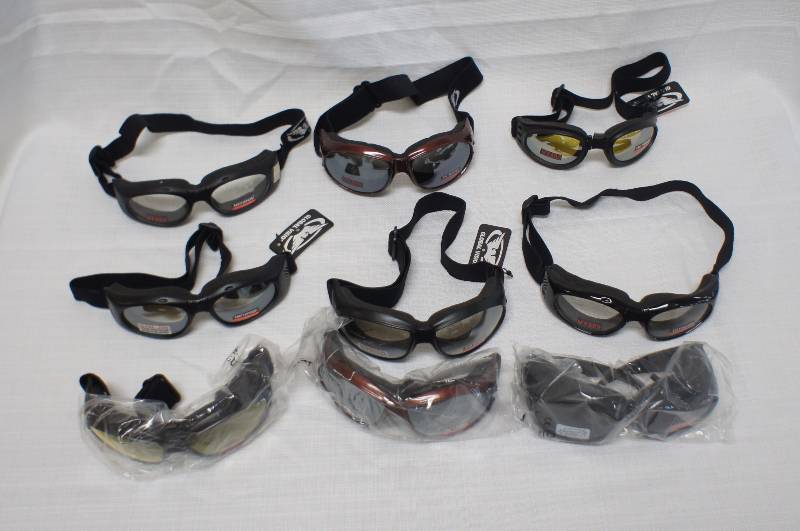 Global Vision Shatterproof Riding Goggles - 8 pack