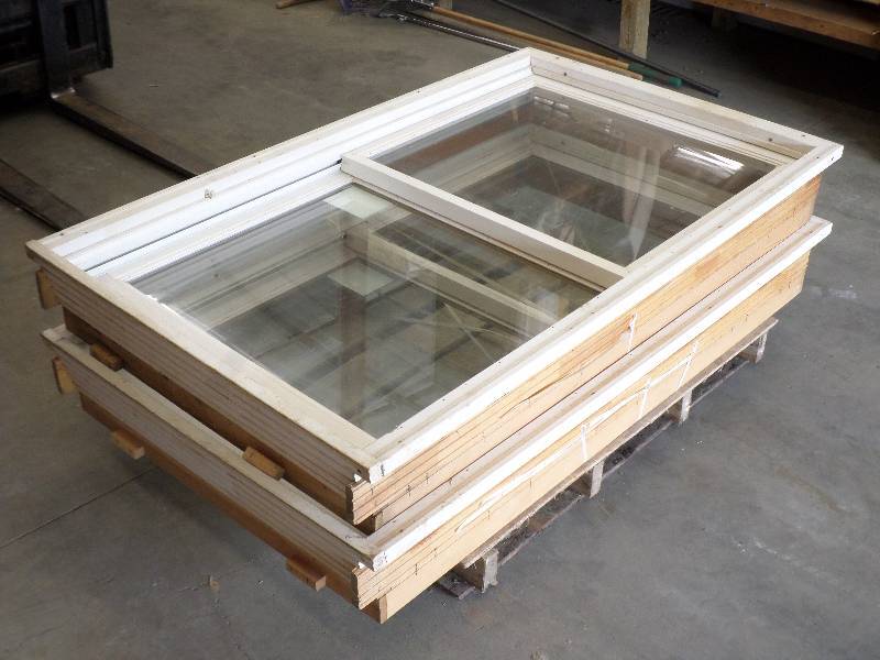 lot 13 image: (2) Used 37.5x63.25 Wood Windows...