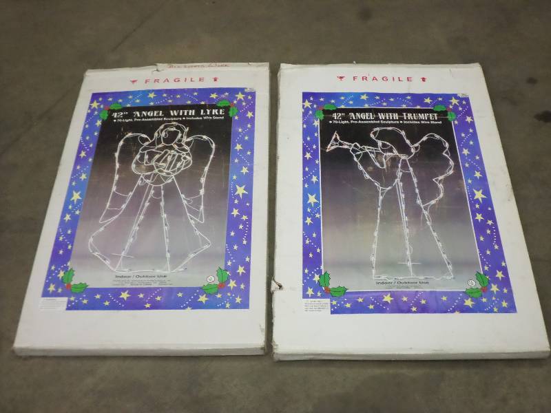 lot 39 image: (2) 42 Lighted Angel Displays ...