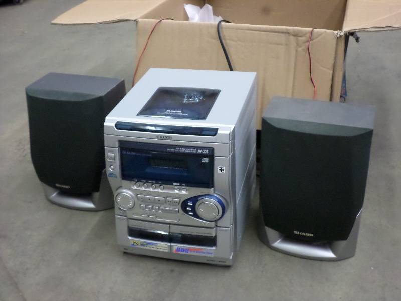 lot 55 image: Aiwa Stereo With Sharp Speakers, Ma...
