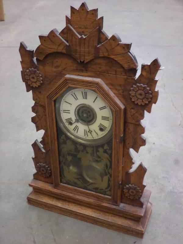 lot 88 image: Unmarked Wooden Clock...