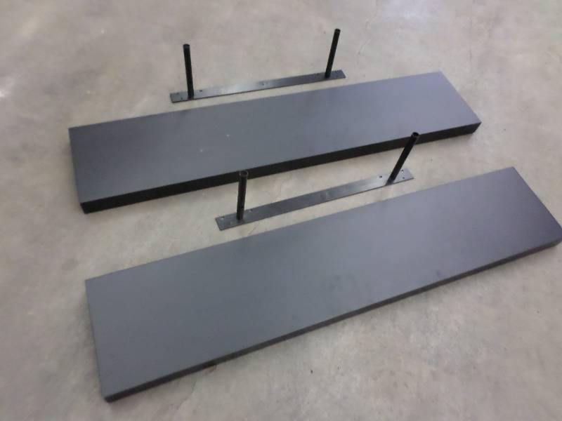 lot 89 image: (2) 10x42 Wall Shelves With Hidde...