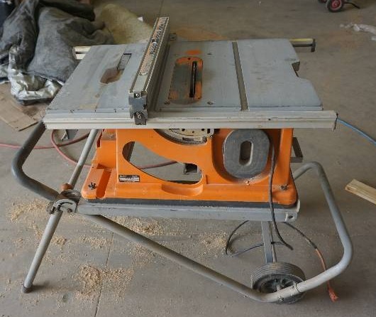 Ridgid Brand Model TS24001 Power Table Saw Bobcat Excavator, Genie