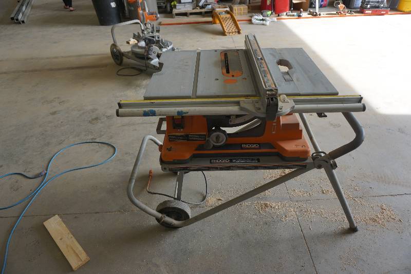 Ridgid Brand Model TS24001 Power Table Saw Bobcat Excavator, Genie