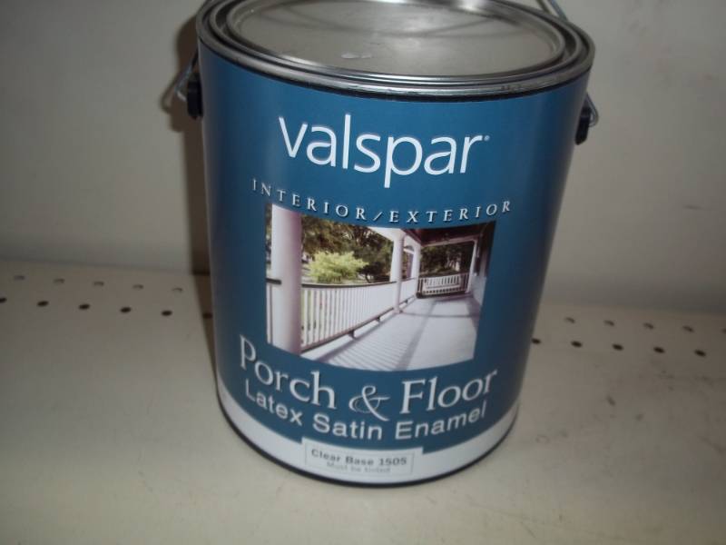 lot 29 image: New Valspar porch and floor stain enamel, clear base