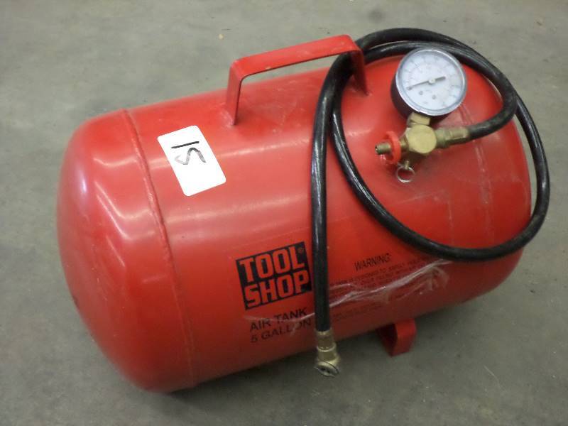 lot 15 image: Tool Shop 5-Gallon Portable Air Tan...