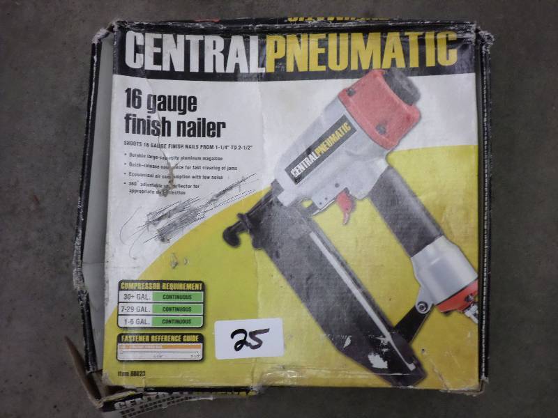 lot 25 image: Unused Central Pneumatic 16gauge Fi...