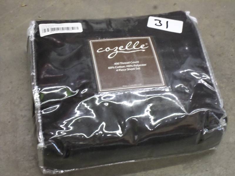 lot 31 image: New Cazelle 4-Piece Queen Black She...