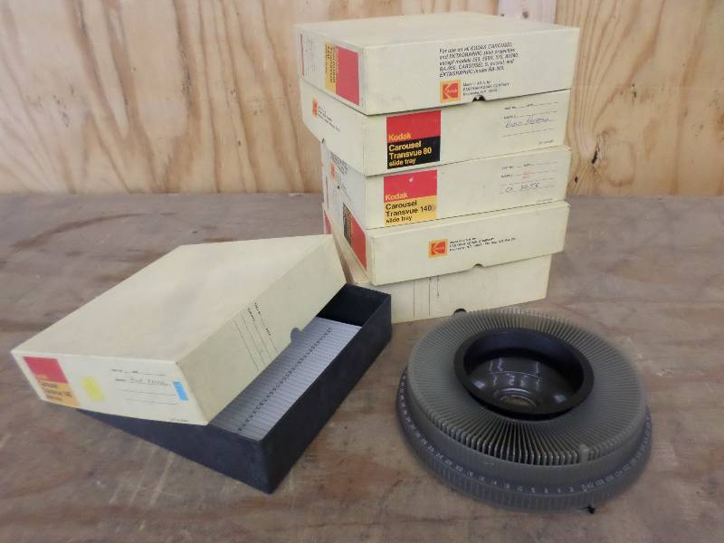 lot 91 image: (6) Kodak Carousel Transvue 140 Sli...