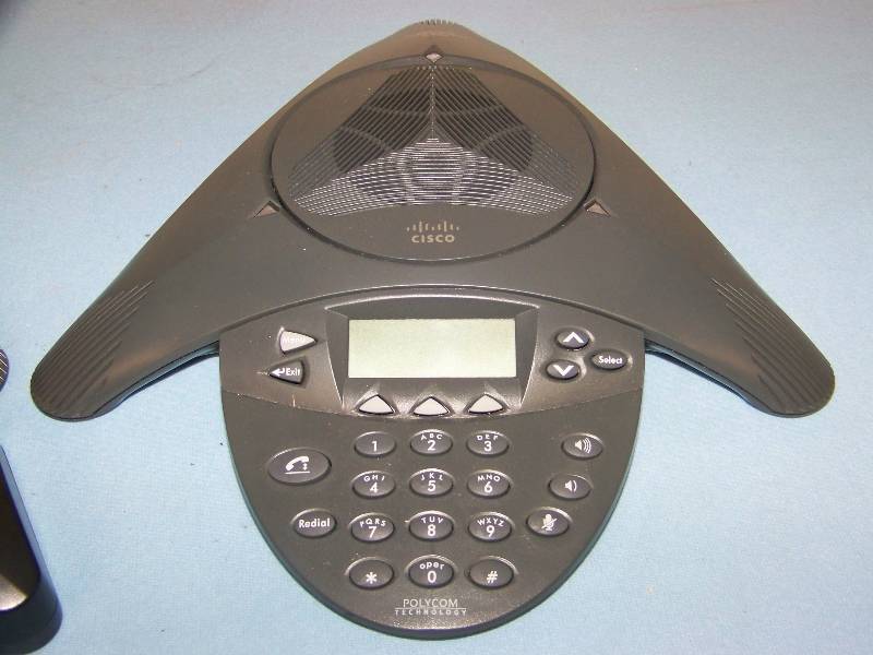 lot 63 image: (2) Cisco, Conference Telephone  Phones and (1) IP Conference Station Device