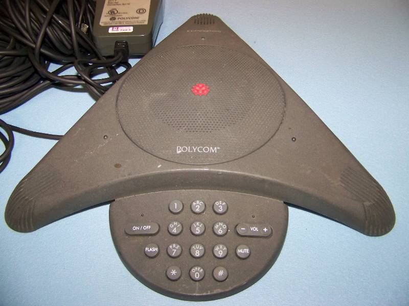 lot 93 image: (2) Polycom, SoundStation EX, Conference Telephones  Phones and Power Supplies
