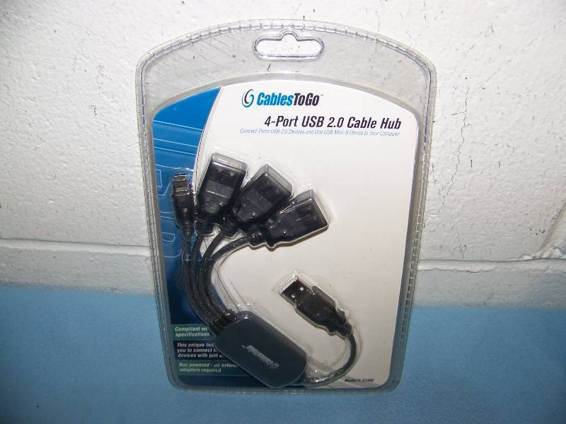 lot 101 image: (1) USB Repeater Cable and (1) 4-Port USB 2.0 Cable Hub - BRAND NEW