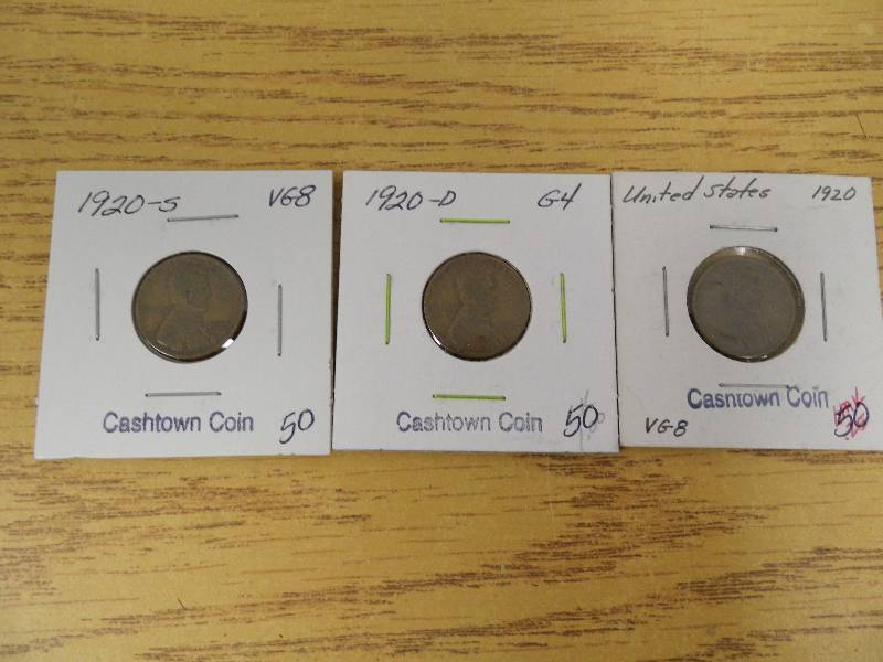1920 P, D, & S Lincoln Wheat Cents