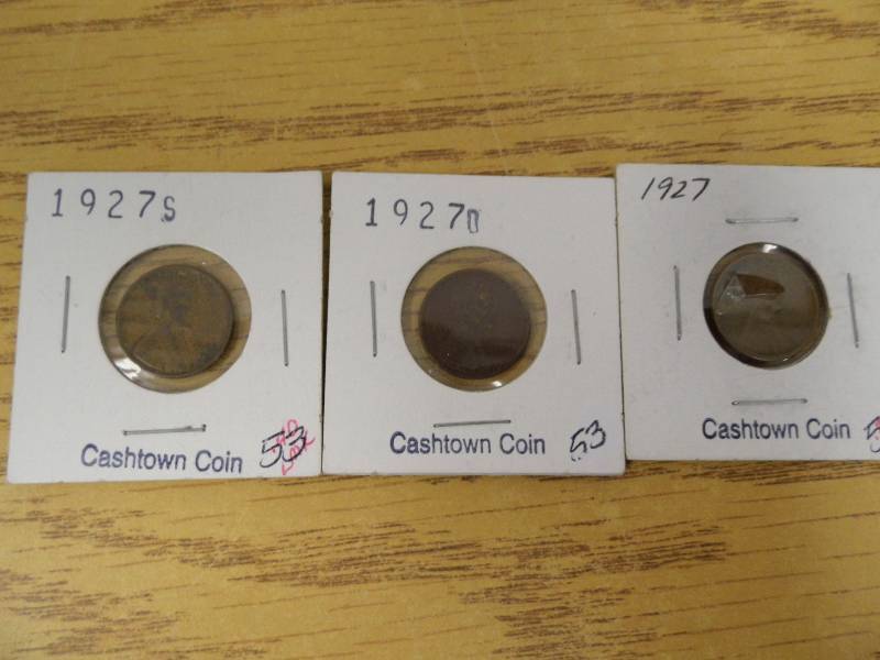 1927 P, D, & S Lincoln Wheat Cents