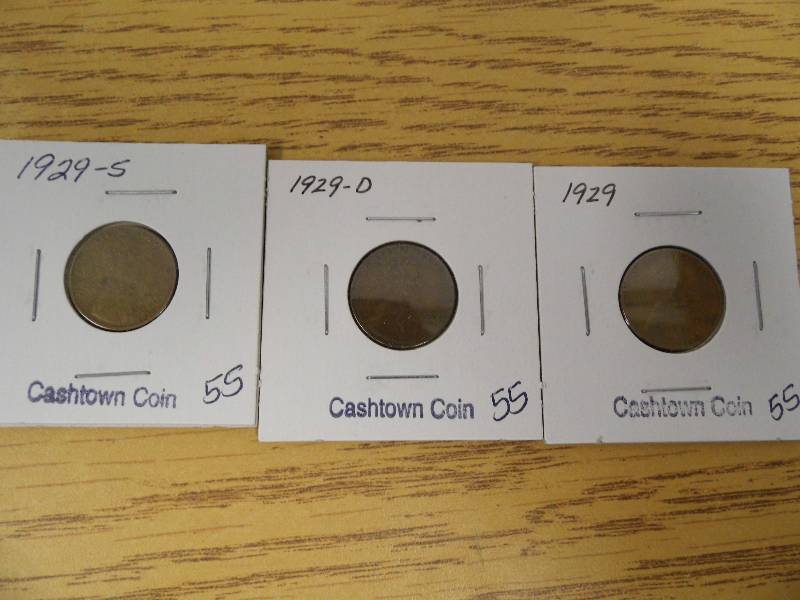 1929 P, D, & S Lincoln Wheat Cents