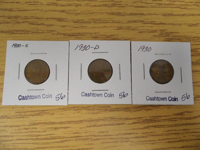 1930 P, D, & S Lincoln Wheat Cents