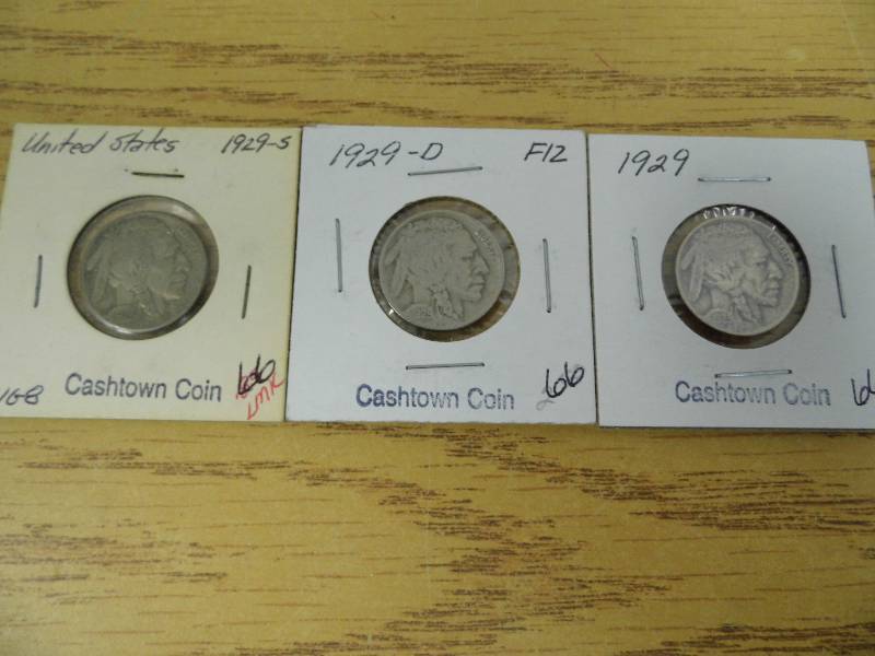 1929 P, D & S Buffalo Nickels