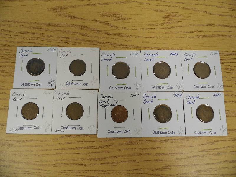 1940-1949 Canadian Pennies