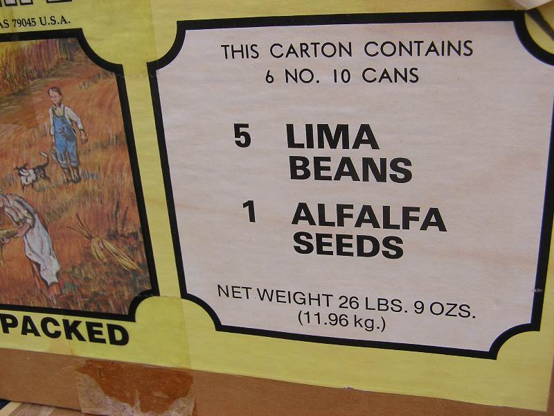 LIMA BEANS  ALFALFA SEEDS FULL CASE