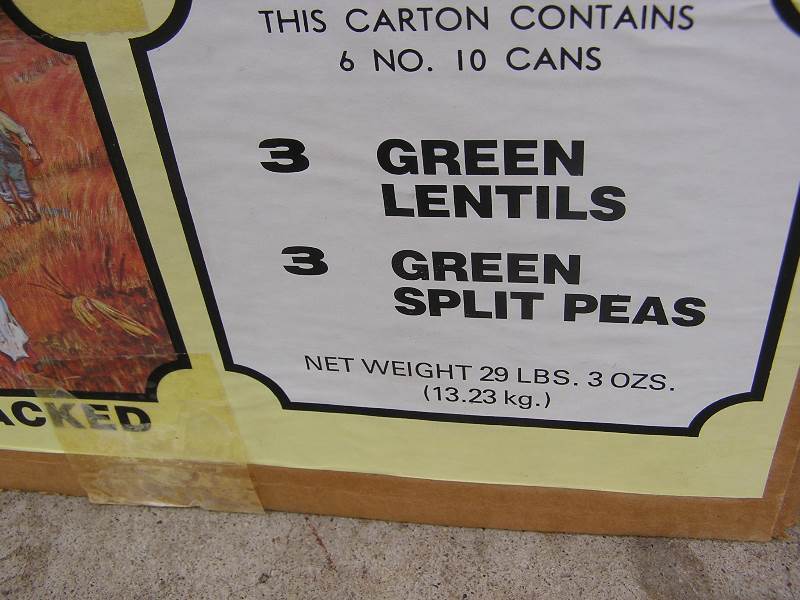 GREEN LENTILS  SPLIT PEAS FULL CASE